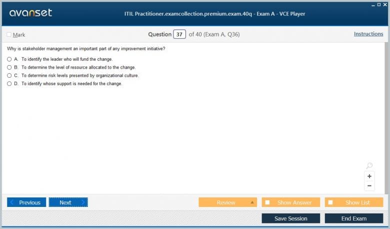 ITIL Practitioner Premium VCE Screenshot #4